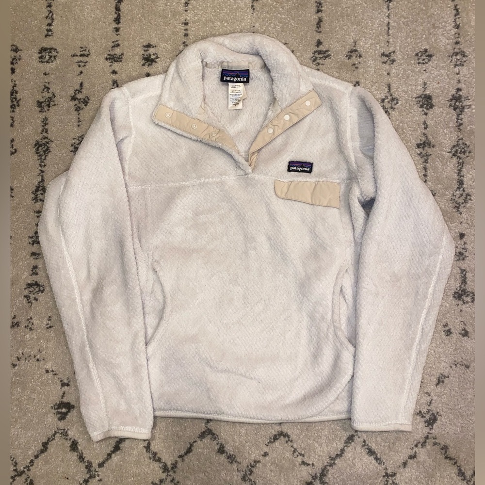 White Patagonia Re-Tool Snap-T Fleece Pullover